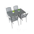 Table pliante rectangulaire 117*70 cm et 4 fauteuils en maille